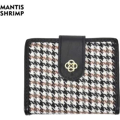 Wallet for Women Houndstooth Wallet Pu Leather Wool Women Wallets Short Female Purse Card Holder Wallet Fashion High Quality