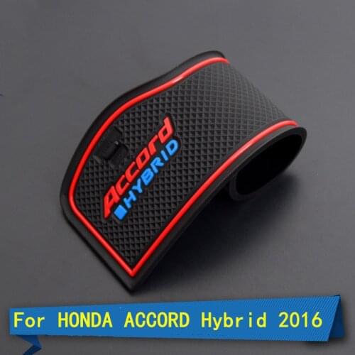 For HONDA ACCORD Hybrid 2016 3D Rubber Mat Door Slot Pad Cup Cushion Groove Mat Lnterior Anti Slip Mat Car Accessories