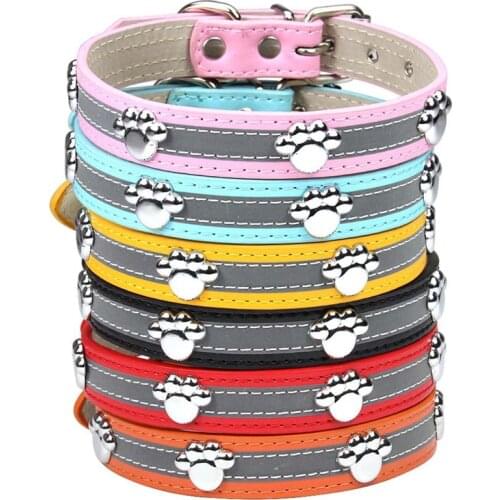 Leather Spiked Dog Collar Adjustable PU Rivets Small Medium Puppy Dogs Cat Strap Collar Studded Rivets Pet Necklace Accessories