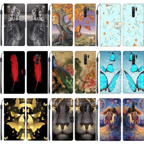 For Xiaomi Redmi 9 Case Flip Leather Cover Phone Case With Magnetic Wallet Stand