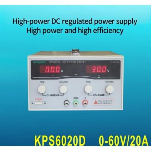 KPS6020D High Precision High Power Adjustable LED Display Switching DC Power Supply 220V 0-60V/0-20A For Laboratory and Teaching