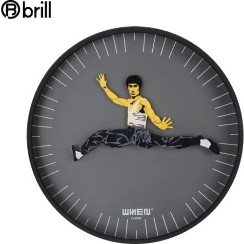 Creative Wall Clock Modern Design Luxury Kung Fu Wall Watch Home Decor Living Room Clock Quartz Silent Black Wall Decor Horloge