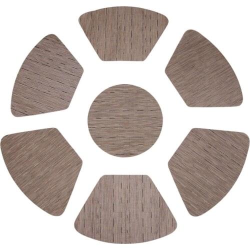 Round Placemats for Round Table Wedge Kitchen Place Mats with 1 Round Piece Heat Insulation Stain-Resistant Vinyl Woven Place Ma
