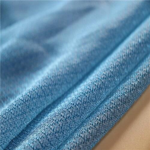 Lace112 5meters Light Blue Soft Perspective Mesh Fabrics Summer Fabrics 100% Polyester Fashion Fabrics For Women Dress Clothes