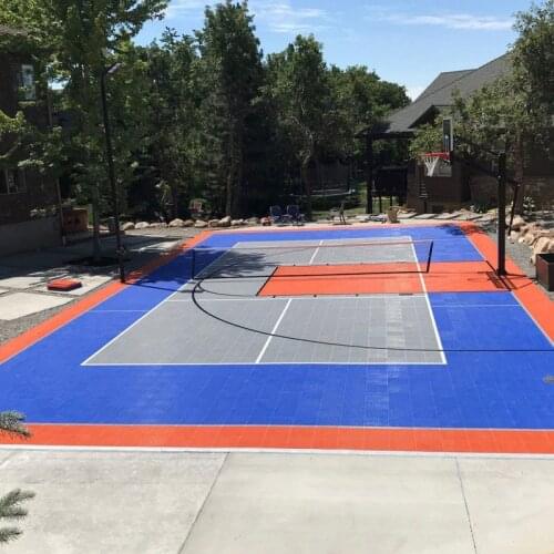 Beable Outdoor Multi-Sport Basketball Court Layout And Construction Backyard Half Court Basketball Sports Interlocking Floor