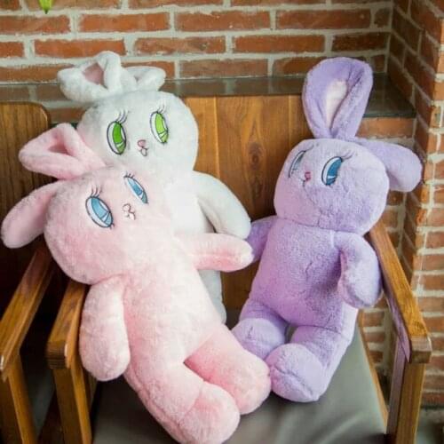 Plush 1pc 75cm cartoon soft sweet big eye rabbit bunny office cushion + warm blanket stuffed toy creative romantic gift for baby