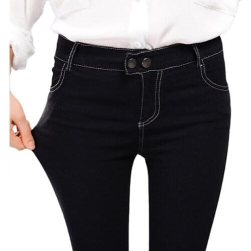 New winter plus velvet thick leggings women wear autumn high waist elastic force warm black feet pencil women pants