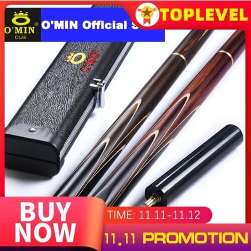 O'MIN 3/4 Snooker Cue with Case with Extension 9.5mm/10mm/11.5mm Tip 34 Snooker Cue Case Set Billiards Cue Stick Kit