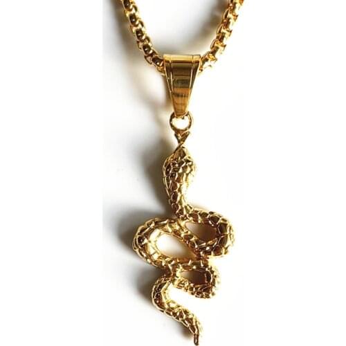 New Gold Color Snake Necklace stainless steel For Women Men Bijoux Femme Fashion Pendant Goth Jewelry Christmas Gift