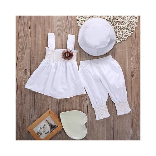 Newborn Baby Girls Princess Dress Tops Pants Hat 3pcs Kids Outfits Sets Baby Girls Clothes Set Girls Clothing Set 0 24M