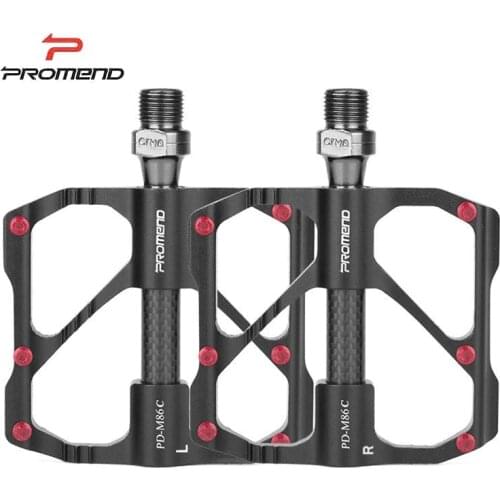 PROMEND 1 Pair Bicycle Pedals For MTB Road Bike Anti-slip Ultralight Mountain Bike Pedals Carbon Fiber 3 Bearings Cycling Pedals