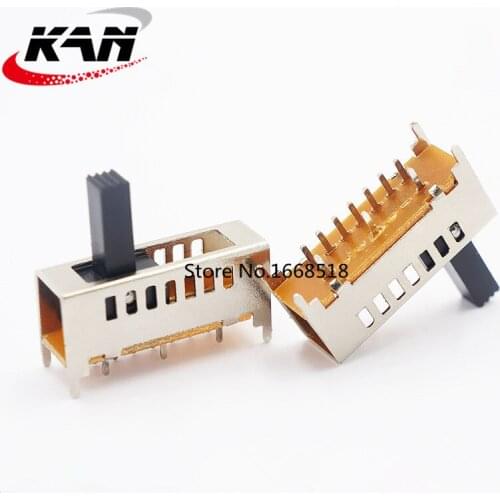 SS-17F01 Single pole seven throw 7 position slide switch 10 pin verticle type handle heights can be customized with 4 fixed pin