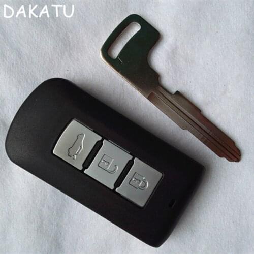 DAKATU Smart Remote key shell 3 Buttons for Mitsubishi Lancer 9 10 Outlander 2013 ASX Car Key Case FOB Blanks Emergency Key Blad