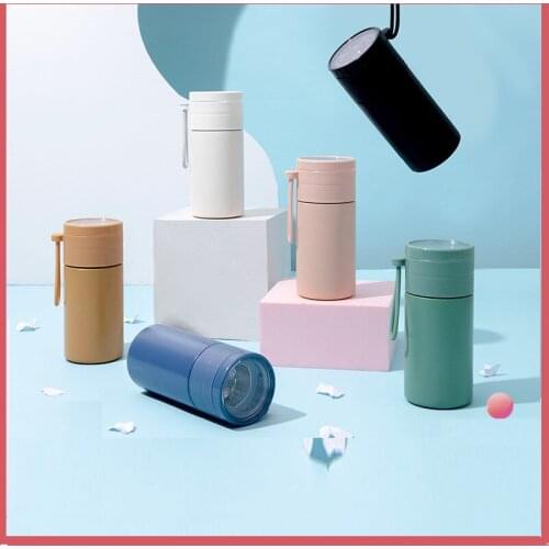 304 Stainless Steel Vacuum Cup Womens Portable Heat Cold Water Temperature Preservation Mugs withTea Filter and Rope 280ml