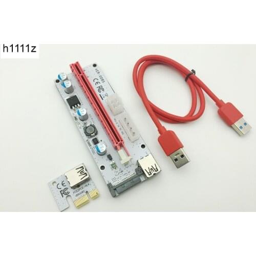 VER008S 3in1 Molex Power 60CM PCI-E Riser Card 4pin 6pin Sata PCI Express 1x to 16x 1x Extension Cable for Bitcoin Miner Mining