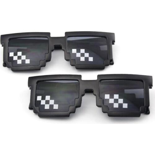 1Pc Pixelated Mosaic Funny Sunglasses UV Protection Thug Life Eyewear Great gift for friends Children & Adults Funny Trick Toys