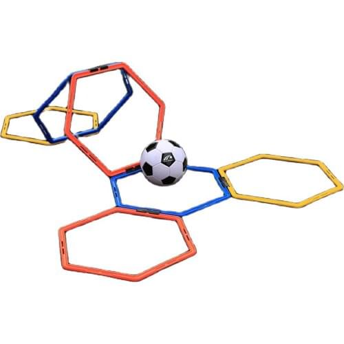 Factory wholesale high quality 2020 new type PP Multi-function soccer training loop Hexagonal football training agile ring