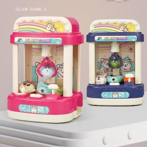 1Set Interactive Claw Machine Stimulation ABS Electronic Candy Prize Dispenser Musical Prize Claw Game for Kids Pink Red