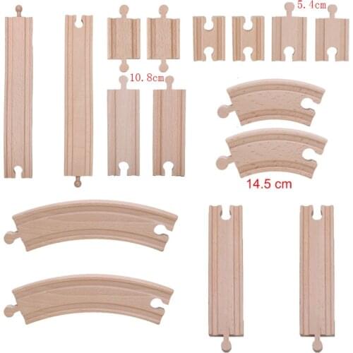 10pcs/set Wooden Straight Track Wooden Train Tracks Set Wooden Train Accessories Track