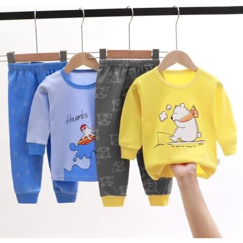 Fall/winter Baby Boys Girls Clothing Sets Cartoon Print Toddler Outfits Sets Cotton Childrens Long Sleeve Tops + Pants 2pcs
