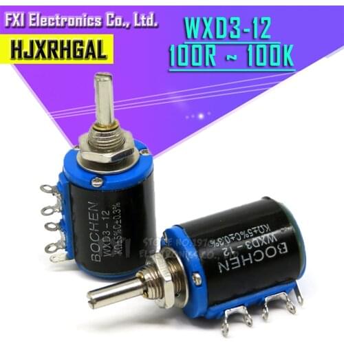 2PCS WXD3-12series WXD3-12 1W 1K 2K2 3K3 4K7 10K Ohm 100R 220R 470R 2.2K 3.3K 4.7K WXD3-12 1W Wirewound Potentiometer