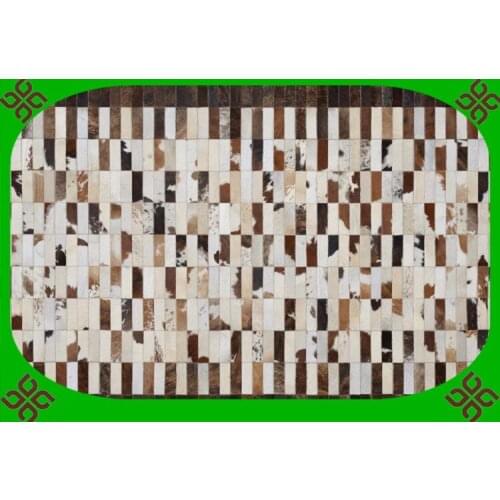 2018 free shipping 100% natural genuine cowhide washable rugs latex backing