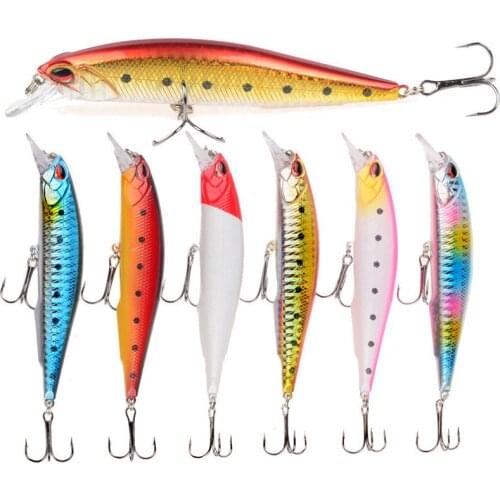 6Pcs/set 14g/11cm Artificial Hard Bait 6# With Sharp Hook 3D Eye Bionic Bait Sea Fishing Lures Outdoor Stream Freshwater