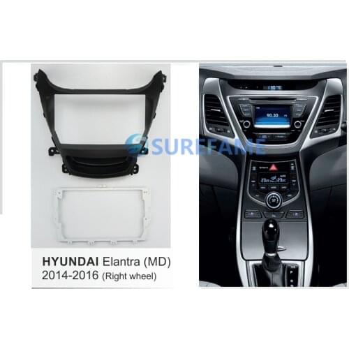 9 inch Car Fascia Radio Panel for HYUNDAI Elantra (MD) 2014-2016 (Right Wheel) Dash Kit Install Facia Console Bezel Plate Trim