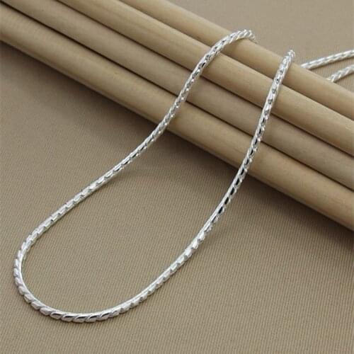 925 Sterling Silver 3mm Snake Chain Necklace Woman Man Fashion Simple Chain Jewelry Gifts