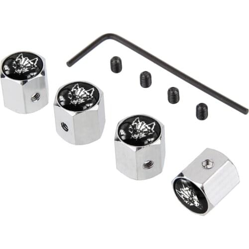 Car Wheel Tire Valves Tyre Stem Air Caps for Wolf Head logo Auto Dust Cover for Range Rover Mercedes Benz Jaguar Buick BYD Honda