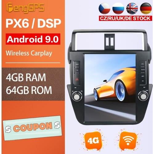 Car DVD Player For Toyota Land Cruiser Prado 150 2014-2017 GPS Navigation Car Stereo Multimedia Headunit Radio PX6 Carplay WIFI