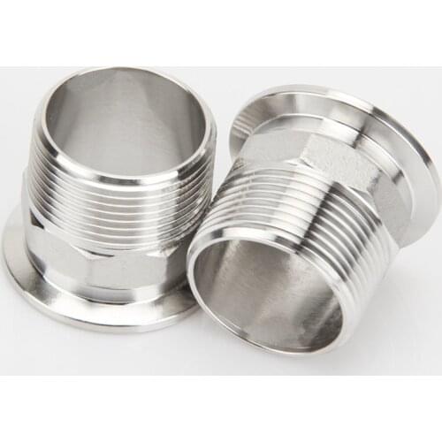 Free Shipping 3/4"(DN20) External Thread, Adapter Tri-clamp OD50.5 Stainless Steel 304 Tri-clamp Male Adapter