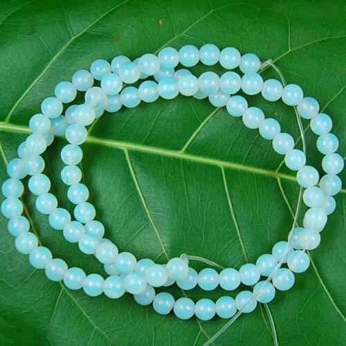 Free shipping Women Fashion Jewelry 4mm Elegant Opal Ball Loose Beads15" B0567