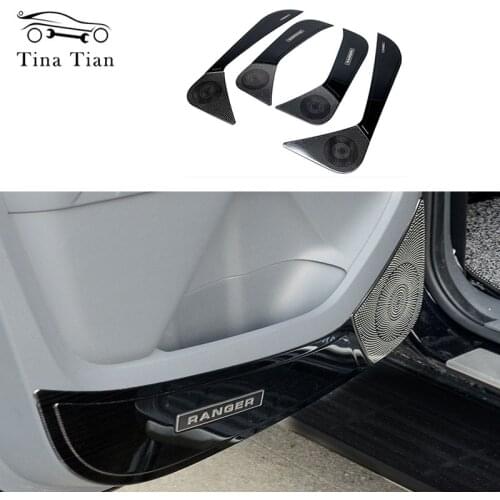 For Ford Ranger 2015 2016 2017 2018 2019 2020 Car Stainless Steel Door Anti-Kick Film Cover And Speaker Loudspeaker Box Cover