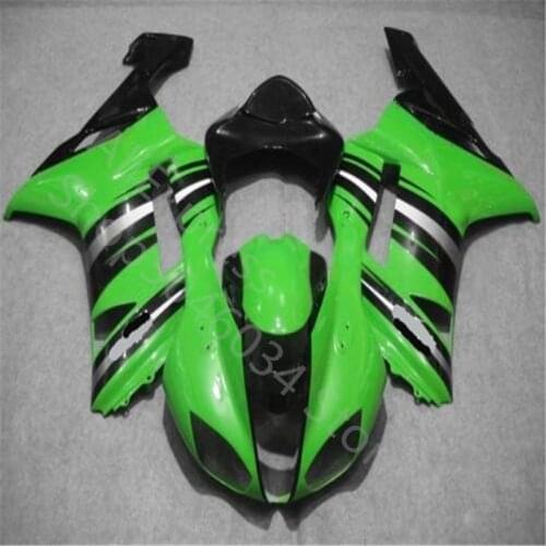 Custom ZX-6R 07-08 Motorbike Fairing For Kawasaki Ninja ZX6R 2007 2008 green black Fairing (Injection Molding)
