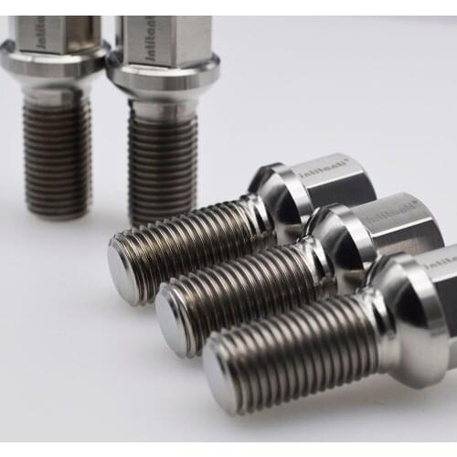 Ball seat silver Gr5 titanium wheel bolt M14*1.5*28mm for VW