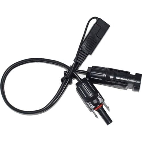 C63D 13.78 inch SAE Power Adapter Cable Cord Solar Battery Charger 12V/24V 240W 20A 14AWG for solar panel connectors