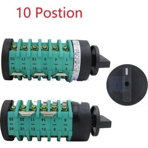KDHC-32 AC380V 32A 10 and 12 Postion Rotary Cam Changeover Combined Switch