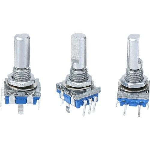 3Pcs 6mm Shaft Diameter Encoder Push Button 20 Positions 5 Pins 360 Degree Rotary Encoder With Push Button Replacement