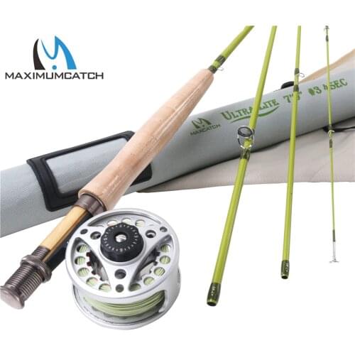 Maximumcatch 1/2/3WT 6/6.6/7/7.6FT Fly Rod Combo Medium-Fast Fly Fishing Rod &Fly Reel With Line Fly Fishing Outfit