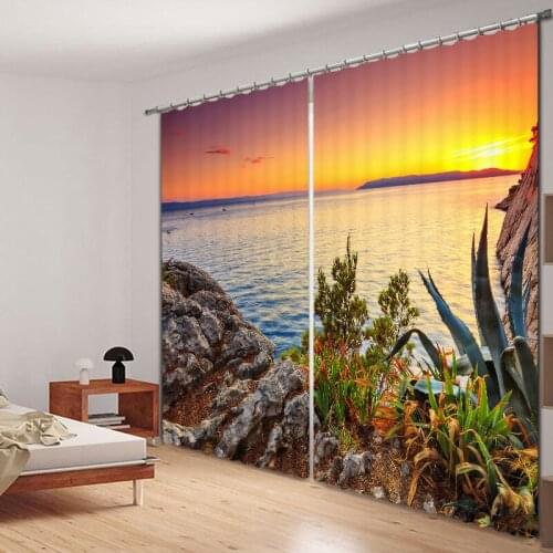 Customized beautiful views Luxury 3D Blackout Window Curtain Drapes For Living room Bed room Hotel Wall Tapestry Cortinas