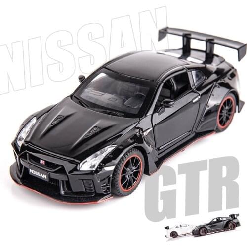 Hot scale 1:32 wheels Nissans super sport car metal model with light and sound GTR r35 diecast pull back vehicle toy collection