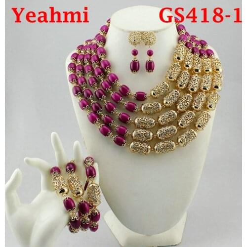 Fashion Vintage Clear Crystal Gold Color African Bridal Costume Jewelry Sets Nigerian Wedding Water Drop Necklace Earrings Set