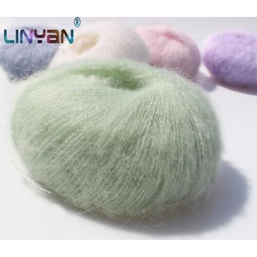 5 balls *25g Soft Mohair thin Yarn for knitting Wool blended yarn T shirt yarn Baby sweater hat Crochet yarn Crochet thread ZL59