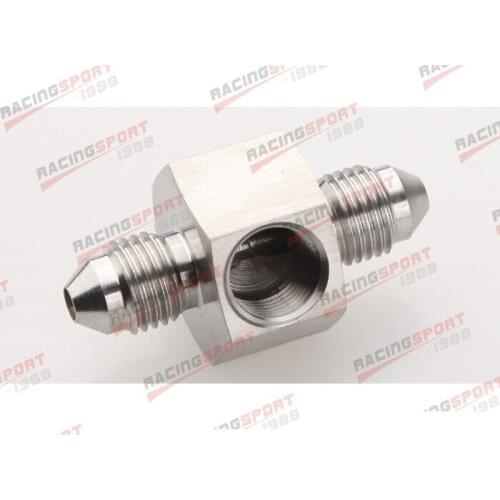Stainless steel AN -3 (AN3) Male - Male with Union 1/8" NPT Side Port Adapter