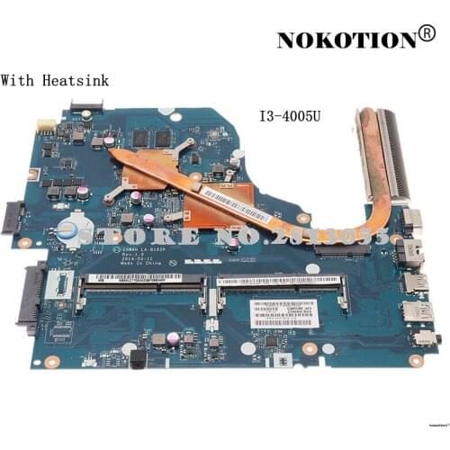Nokotion NBMRF11003 NB.MRF11.003 For Acer Aspire V3-572G E5-571G Laptop Motherboard SR1EK I3-4005U Geforce 820M With Heatsink