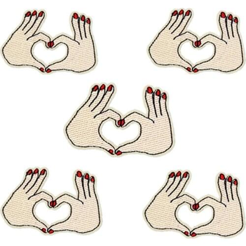 2017 Newest 3D Hands DIY Sewing Tools Iron On Patches Embroidery Cartoon Patch Motif Applique Clothes Stickers Garment BT093