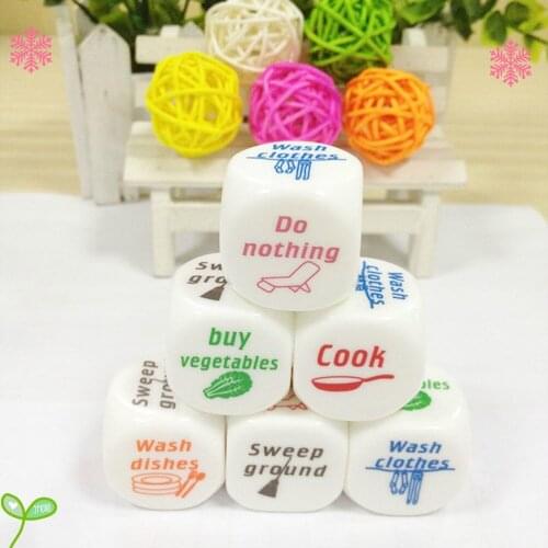 Novelty Dice Game Toy Cute Familiy Housework Dice Division Of Housework Dice Funny Couples Families Game Dice Fun