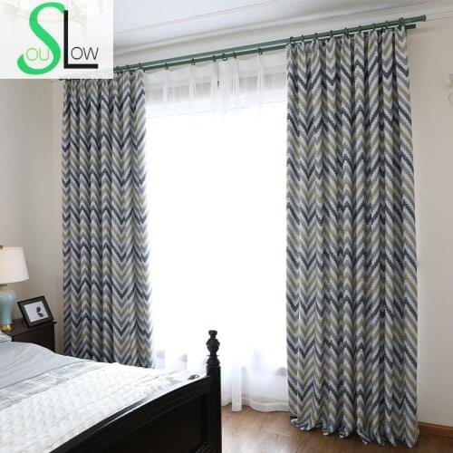 Slow Soul New Neon High Precision Printing All Shade Curtains Curtain Printed Striped Cortinas For Living Room Kitchen Bedroom