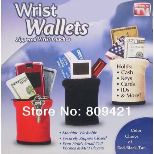 Whole Sale 200sets/lot 3pcs per a bag New multifunction wrist wallets zipper Free Shipment